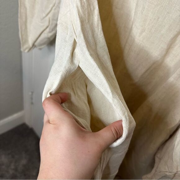 Love In Creme Linen Blend Oversized Midi Dress Sz S Lagonlook Minimalist Preppy - Picture 3 of 9